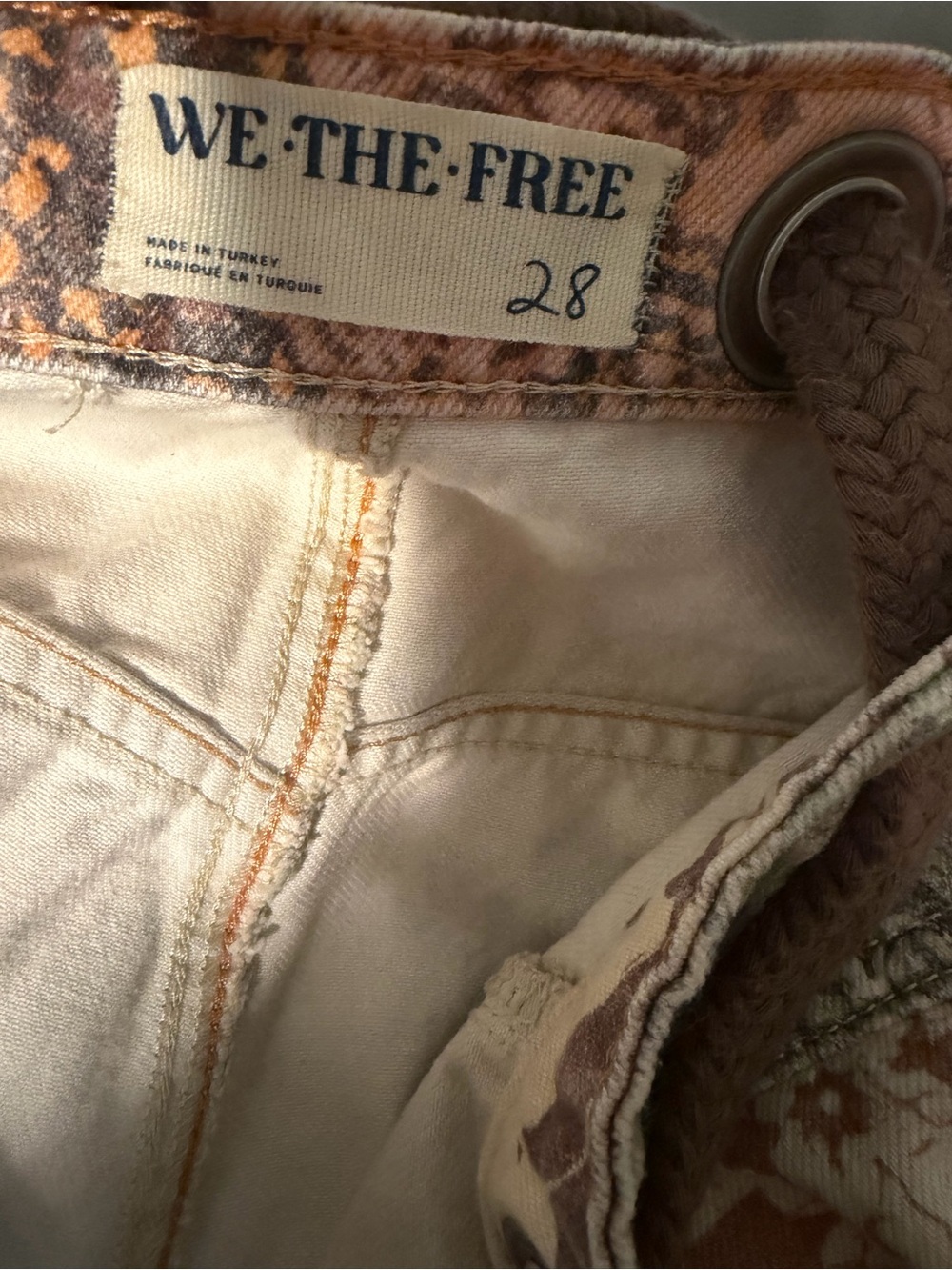 Free People We The Free Printed Moxie Barrel Jeans plum floral - Picture 5 of 7